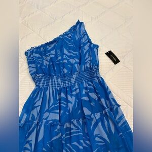 Taylor Blue One-Shoulder Dress